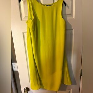 Lauren Ralph Lauren - Sleeveless A-Line Dress - Vibrant Lime Green - Size 14